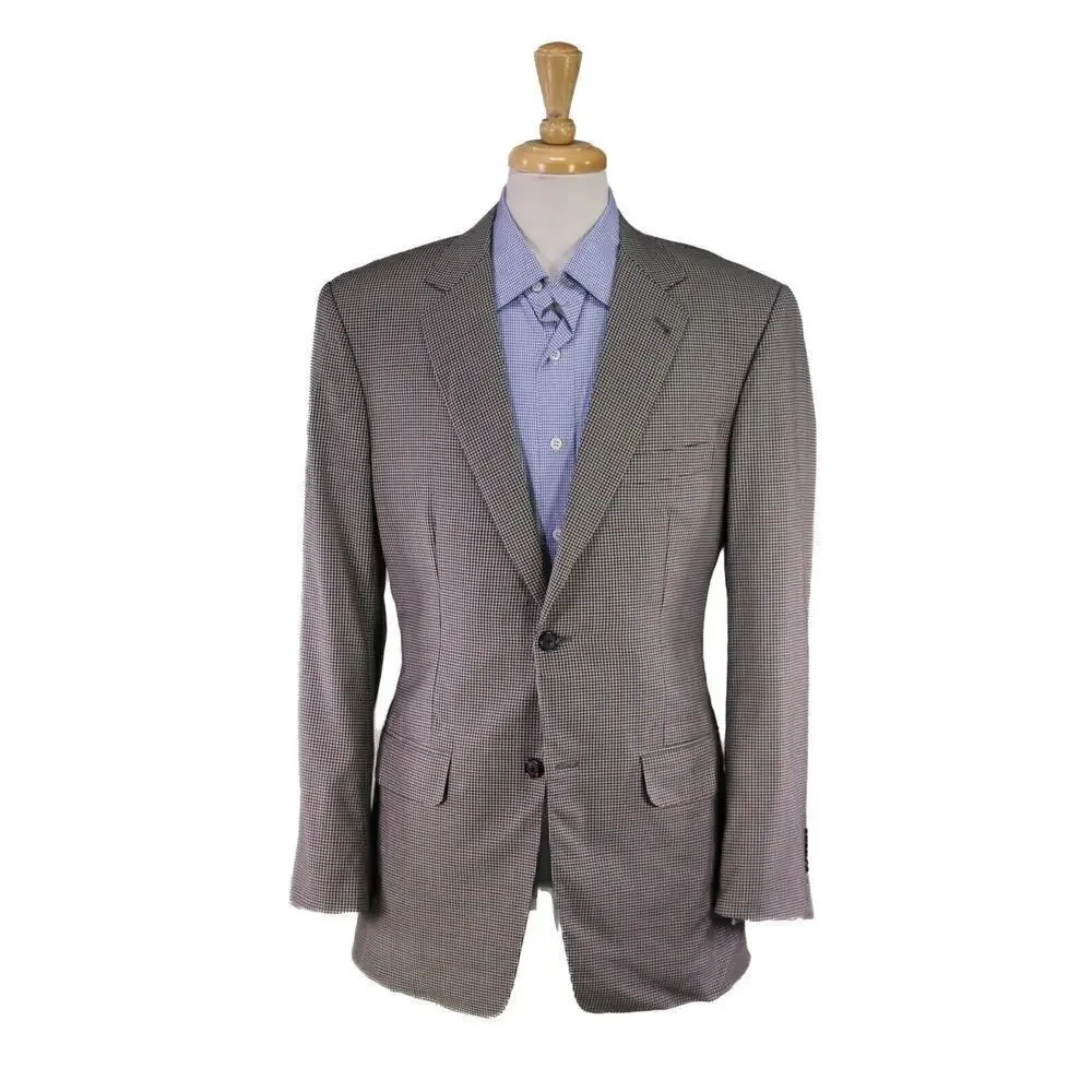 Alba Custom Made for NFL Charles Woodson Blue Checkered Windowpane 2B Blazer 40R